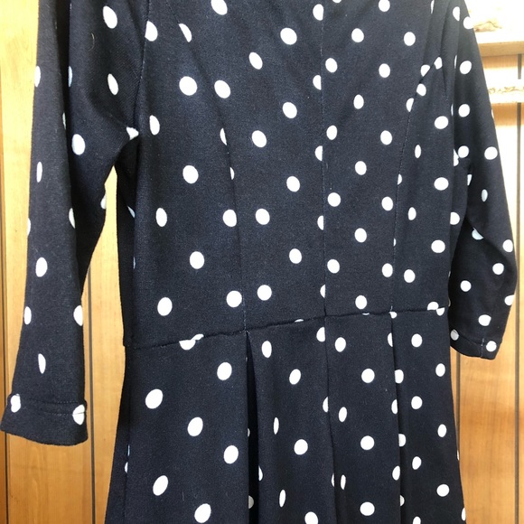 Romy Navy Polka Dot Wiggle Dress - Picture 4 of 4